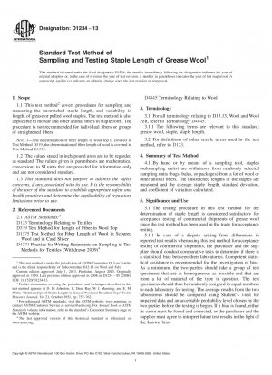 Standardtestmethode zur Probenahme und Prüfung der Stapellänge von Fettwolle