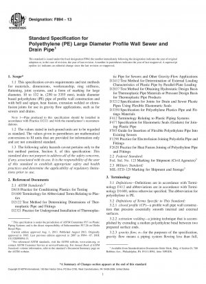 Standardspezifikation für Wandkanal- und Abflussrohre aus Polyethylen (PE) mit großem Durchmesser