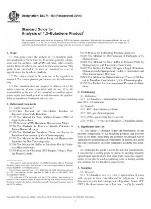 Standardhandbuch für die Analyse von 1,3-Butadien-Produkten