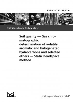 Bodenqualität. Gaschromatographische Bestimmung flüchtiger aromatischer und halogenierter Kohlenwasserstoffe sowie ausgewählter Ether. Statische Headspace-Methode