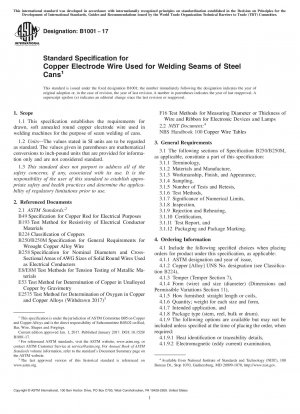 Standardspezifikation für Kupferelektrodendraht, der zum Schweißen von Nähten von Stahldosen verwendet wird