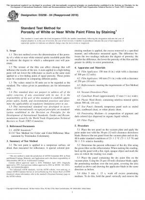 Standardtestmethode für die Porosität von weißen oder nahezu weißen Farbfilmen durch Fleckenbildung