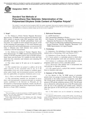 Standardtestmethoden für Polyurethan-Rohstoffe: Bestimmung des Gehalts an polymerisiertem Ethylenoxid in Polyetherpolyolen