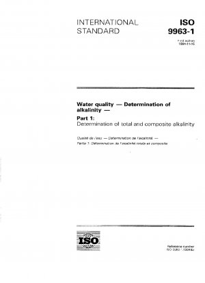 Wasserqualität – Bestimmung der Alkalität – Teil 1: Bestimmung der Gesamtalkalität und der Gesamtalkalität