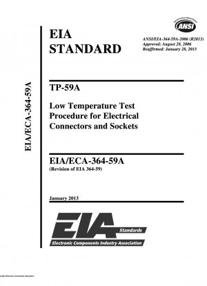 TP-59A Tieftemperaturtestverfahren für elektrische Steckverbinder und Steckdosen