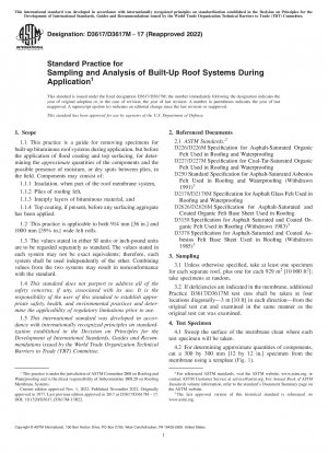 Standardpraxis für die Probenahme und Analyse von aufgebauten Dachsystemen während der Anwendung