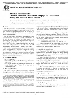 Standardspezifikation für Schmiedeteile aus mit Titan stabilisiertem Kohlenstoffstahl für den Einsatz in emaillierten Rohrleitungen und Druckbehältern