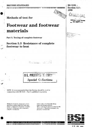 Prüfverfahren für Schuhe und Schuhmaterialien – Prüfung von komplettem Schuhwerk – Hitzebeständigkeit von komplettem Schuhwerk