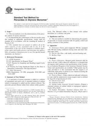 Standardtestmethode für Peroxide in Styrolmonomer