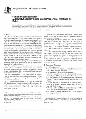 Standardspezifikation für autokatalytische (stromlose) Nickel-Phosphor-Beschichtungen auf Metall