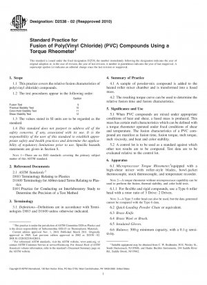 Standardpraxis für die Fusion von Poly(vinylchlorid) (PVC)-Verbindungen mit einem Drehmomentrheometer