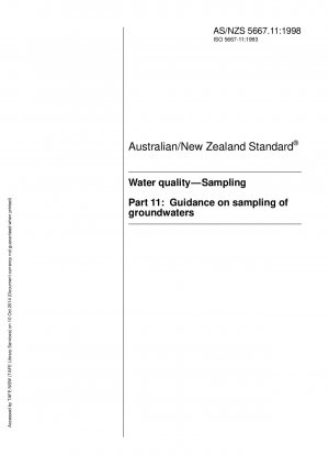 Wasserqualität – Probenahme Teil 11: Leitlinien zur Probenahme von Grundwasser