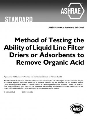 Methode zum Testen der Fähigkeit von Filtertrocknern oder Adsorptionsmitteln für Flüssigkeitsleitungen, organische Säure zu entfernen