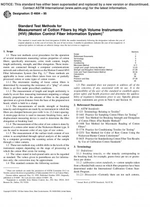 Standardtestmethoden zur Messung von Baumwollfasern durch High Volume Instruments (HVI) (Motion Control Fiber Information System)