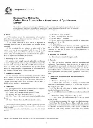 Standardtestmethode für Ruß-extrahierbare Stoffe – Absorption von Cyclohexan-Extrakt