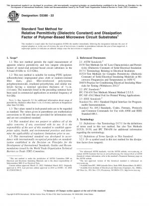 Standardtestmethode für die relative Permittivität (Dielektrizitätskonstante) und den Verlustfaktor von Mikrowellenschaltungssubstraten auf Polymerbasis