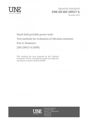 Handgeführte tragbare Elektrowerkzeuge – Prüfverfahren zur Bewertung der Schwingungsemission – Teil 6: Stampfer (ISO 28927-6:2009)