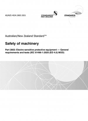 Sicherheit von Maschinen, Teil 2803: Berührungsempfindliche Schutzausrüstung – Allgemeine Anforderungen und Prüfungen (IEC 61496-1:2020 (ED 4.0) MOD)