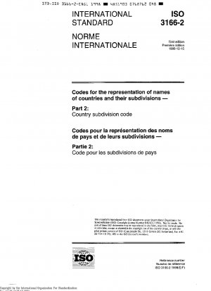 Codes für die Darstellung von Ländernamen und deren Unterteilungen – Teil 2: Länderunterteilungscode