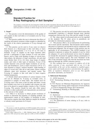 Standardpraxis für die Röntgenradiographie von Bodenproben
