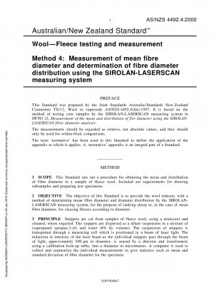 Prüfung und Messung von Wollvlies - Messung des mittleren Faserdurchmessers und Bestimmung der Faserdurchmesserverteilung mit dem Messsystem SIROLAN-LASERSCAN