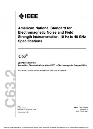 Amerikanischer nationaler Standard für elektromagnetische Störungen und Feldstärkeinstrumente, 10 Hz – 40 GHz Spezifikationen
