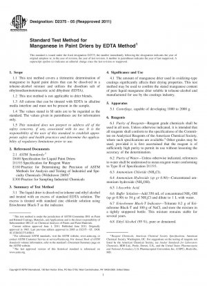 Standardtestmethode für Mangan in Farbtrocknern nach der EDTA-Methode