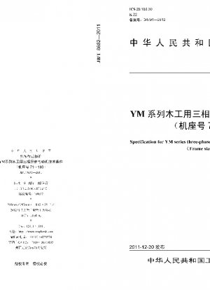 Spezifikation für den Dreiphasen-Induktionsmotor der YM-Serie für die Holzbearbeitung (Baugröße 71–100)