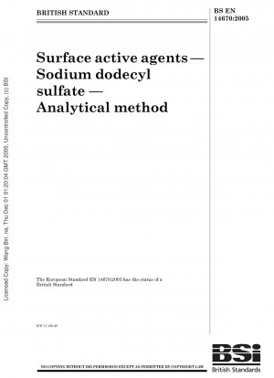Oberflächenaktive Stoffe – Natriumdodecylsulfat – Analysemethode