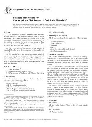 Standardtestmethode für die Kohlenhydratverteilung von Zellulosematerialien