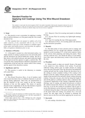 Standardverfahren zum Auftragen von Bandbeschichtungen mithilfe der drahtgewickelten Ziehstange