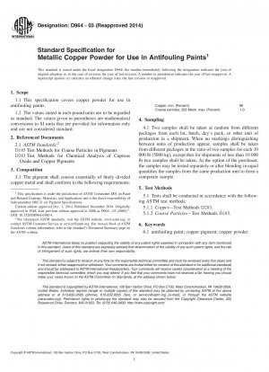 Standardspezifikation für metallisches Kupferpulver zur Verwendung in Antifouling-Farben