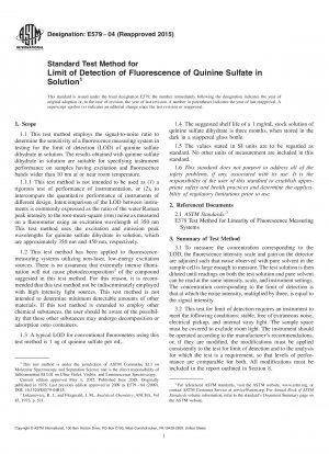 Standardtestmethode zur Nachweisgrenze der Fluoreszenz von Chininsulfat in Lösung