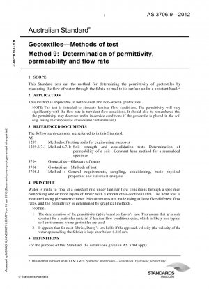 Geotextil-Testmethoden Bestimmung der Dielektrizitätskonstante, Permeabilität und Fließgeschwindigkeit