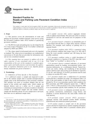 Standardpraxis für Erhebungen über den Zustandsindex von Straßen und Parkplätzen