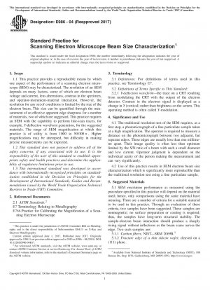 Standardpraxis für die Charakterisierung der Strahlgröße von Rasterelektronenmikroskopen