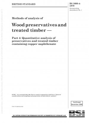 Methoden zur Analyse von Holzschutzmitteln und behandeltem Holz – Teil 4: Quantitative Analyse von Holzschutzmitteln und behandeltem Holz, die Kupfernaphthenat enthalten
