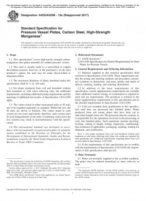 Standardspezifikation für Druckbehälterplatten, Kohlenstoffstahl, hochfestes Mangan