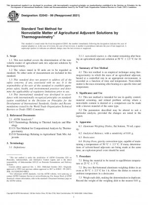 Standardtestmethode für nichtflüchtige Bestandteile landwirtschaftlicher Adjuvanslösungen durch Thermogravimetrie