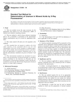 Standardtestmethode zur Bestimmung von Uran in Mineralsäuren mittels Röntgenfluoreszenz