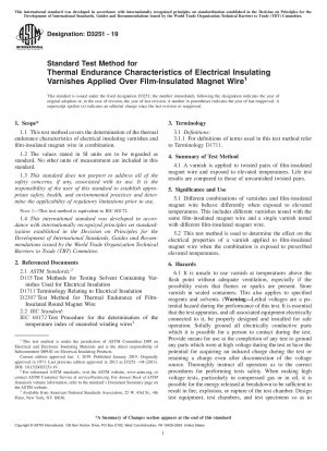 Standardtestverfahren für thermische Beständigkeitseigenschaften von elektrischen Isolierlacken, die auf filmisolierten Magnetdrähten aufgetragen werden