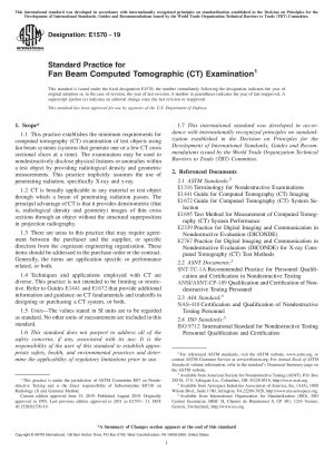 Standardpraxis für computertomographische (CT) Untersuchungen