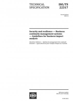 Sicherheit und Belastbarkeit – Geschäftskontinuitätsmanagementsysteme – Richtlinien für die Analyse der Geschäftsauswirkungen