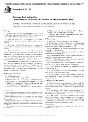 Standardtestmethode zur Bestimmung von Chlorformen in Abfallbrennstoffen