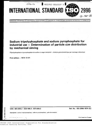 Natriumtripolyphosphat und Natriumpyrophosphat für gewerbliche Zwecke; Bestimmung der Partikelgrößenverteilung durch mechanische Siebung