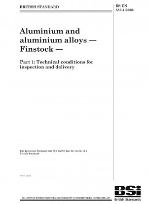 Aluminium und Aluminiumlegierungen. Finstock. Teil 1: Technische Bedingungen für die Prüfung und Lieferung