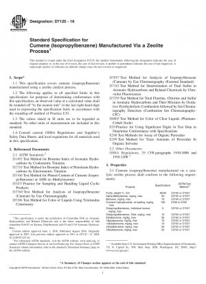 Standardspezifikation für Cumol (Isopropylbenzol), das über ein Zeolithverfahren hergestellt wird