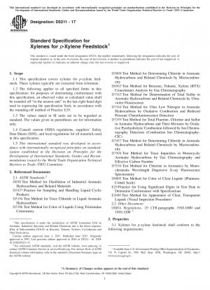 Standardspezifikation für Xylole als p-Xylol-Ausgangsmaterial