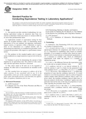 Standardpraxis für die Durchführung von Äquivalenztests in Laboranwendungen