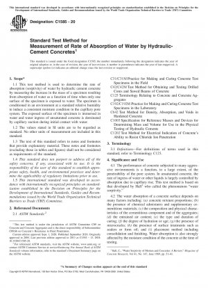 Standardtestverfahren zur Messung der Wasserabsorptionsrate von hydraulischen Zementbetonen